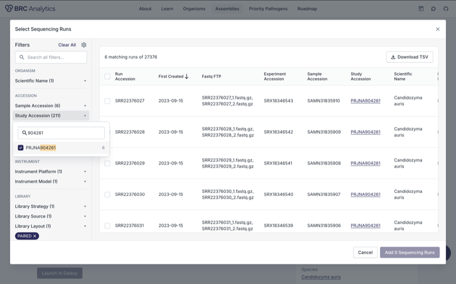 Selecting input data